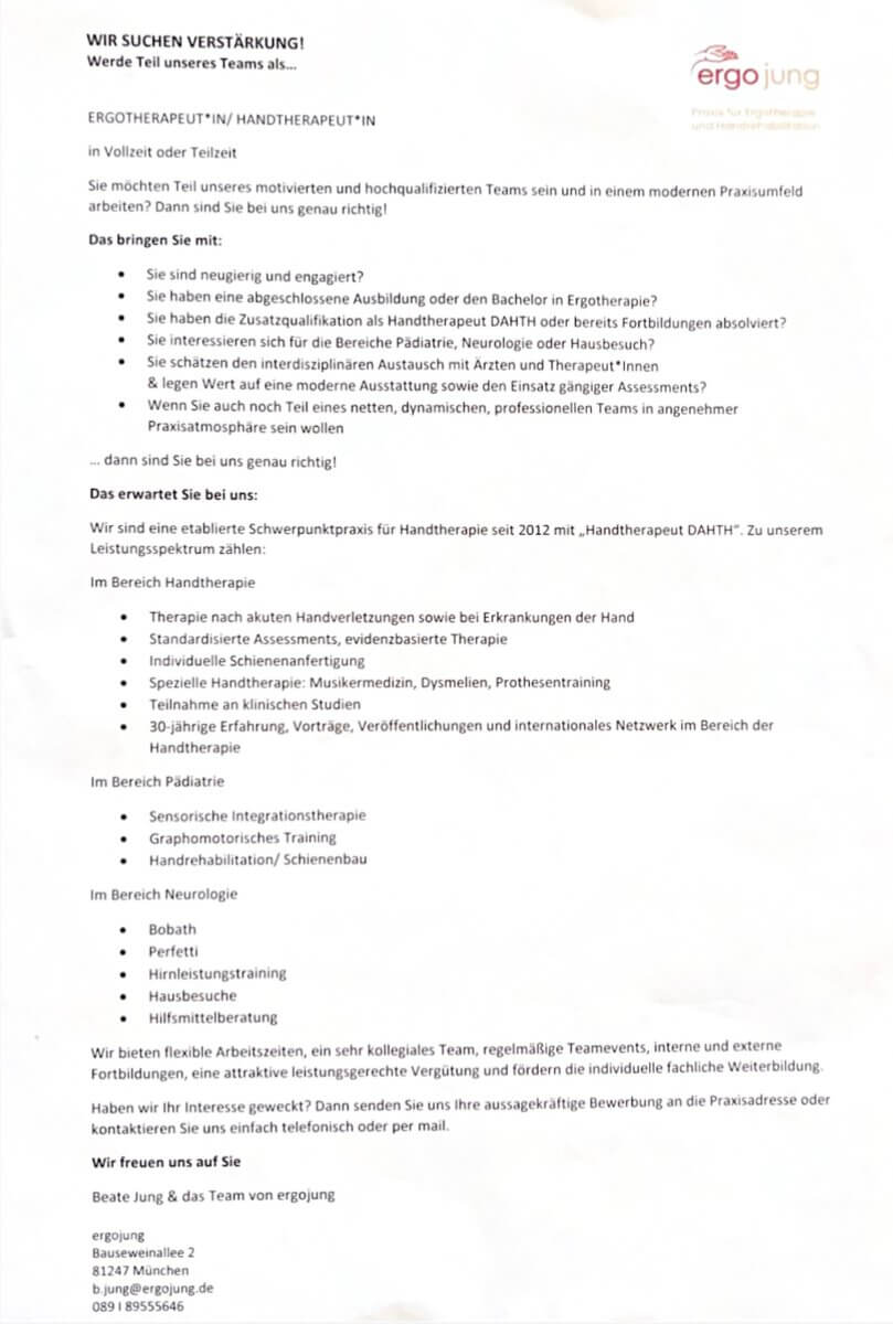 Stellenanzeige